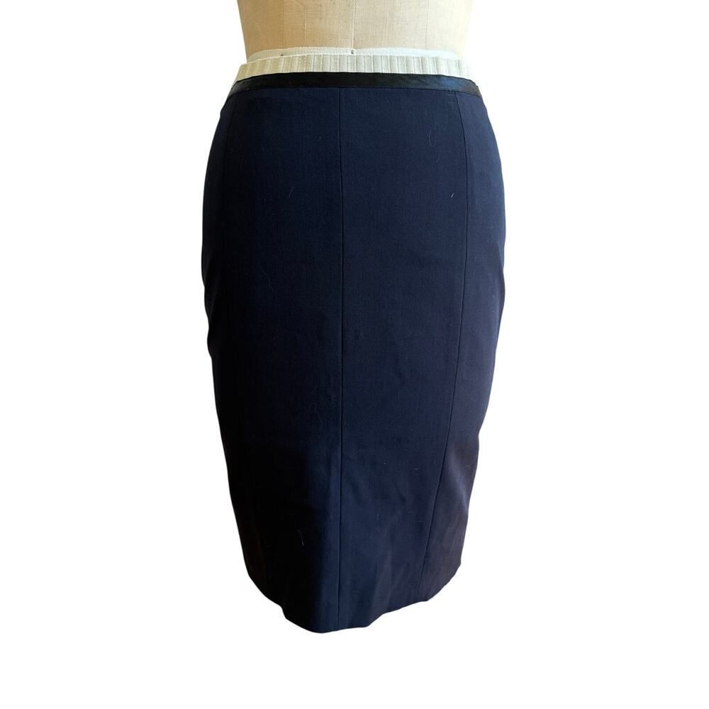 Gilles Dufour‎ Paris Navy Blue Pencil Skirt Size 40/Small EUC Vintage Designer